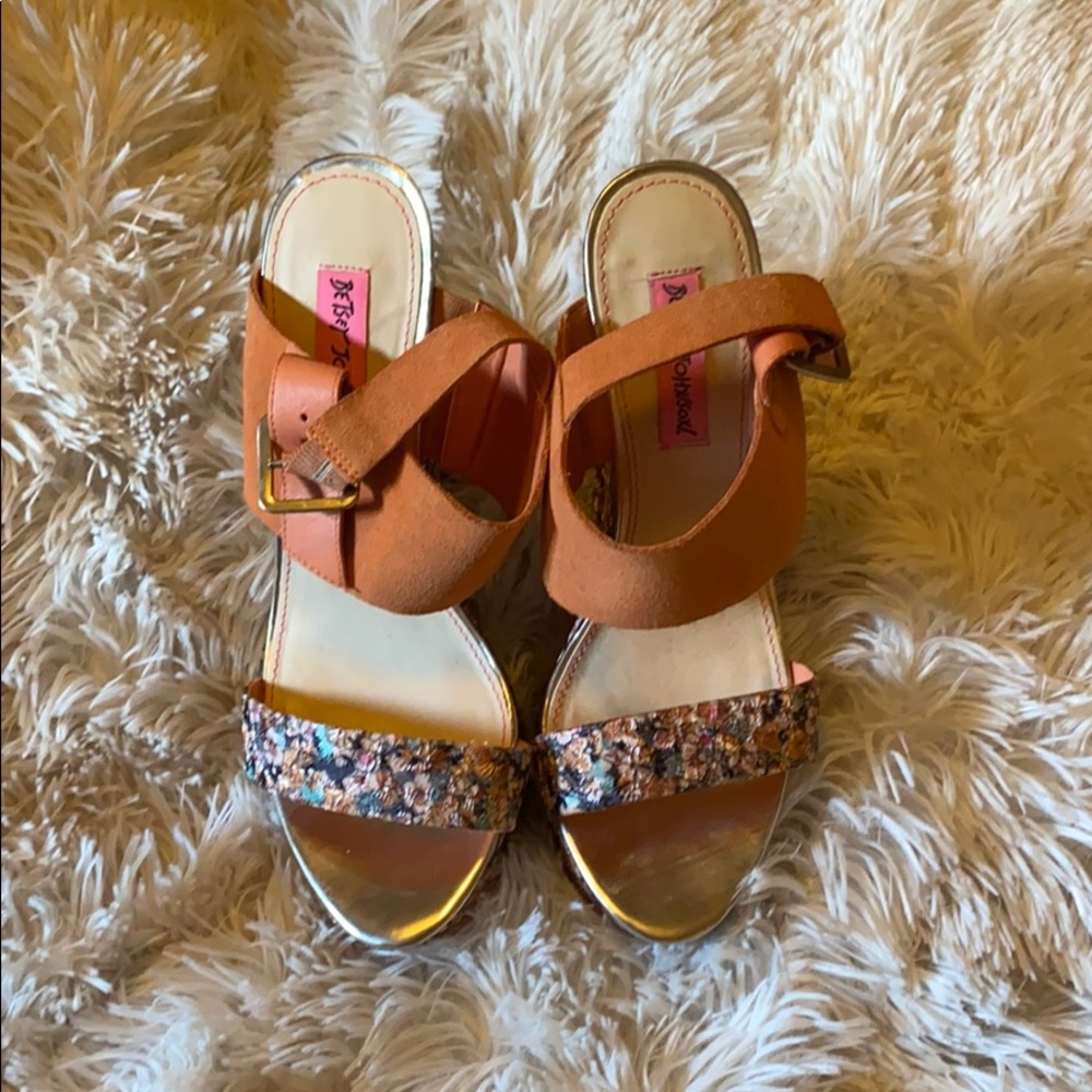 Betsey Johnson Floral Wedges